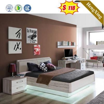 Wood Color Bedroom Furniture Single Kids Children Beds with Night Stand