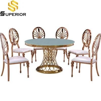 Home Furniture Luxury Glass Dining Room Table And Chairs Set