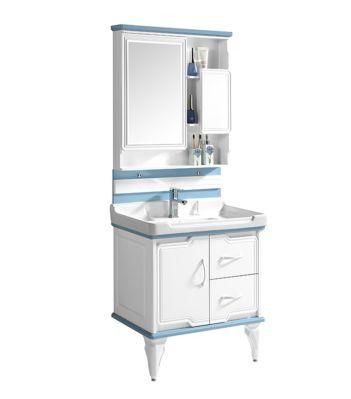 Factory Directly Modern Hotel Hanging Waterproof Mirror Wash Basin Vanity PVC Bathroom Cabinet with Bath Mirror