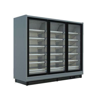 Commercial Supermarket Vertical Upright Glass Door Display Freezer Showcase Refrigeration