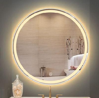 Round Wall Mounted Smart Illuminated LED Bathroom Mirror with Dimmer