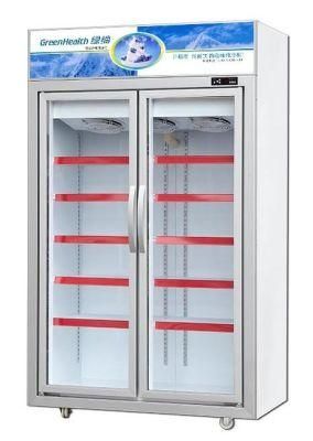 Frost Free Vertical Display Showcase Double Glass Door Freezer