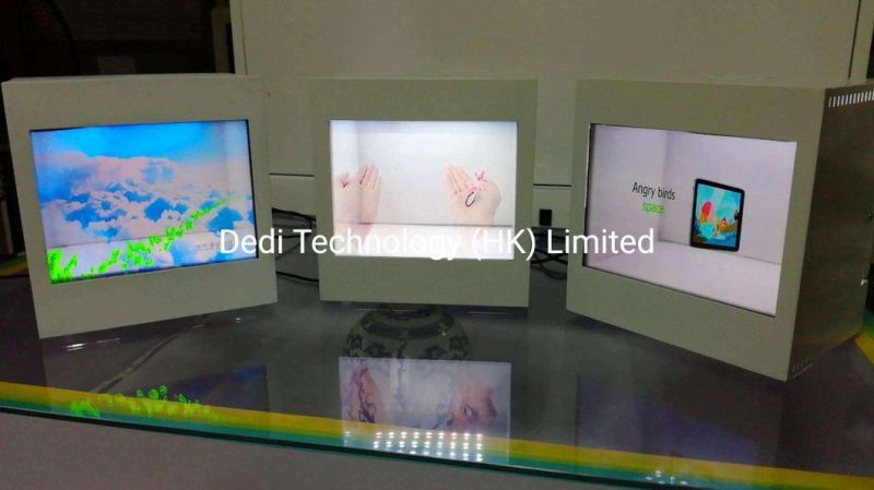 Dedi 21.5inch Capacitive Touch LCD Transparent Showcase for Advertising