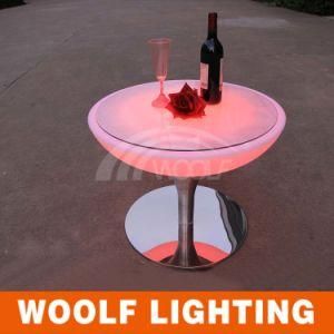 LED Plastic Glass Top Round Rotating Dining Tables