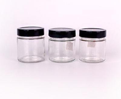 Round Cylinder Glass Candle Jar Glass Holder with Steel Lid