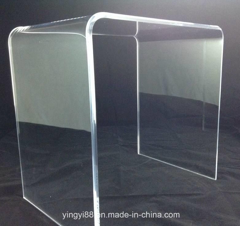 2018 Best Selling Acrylic Side Table with Beveled Edges
