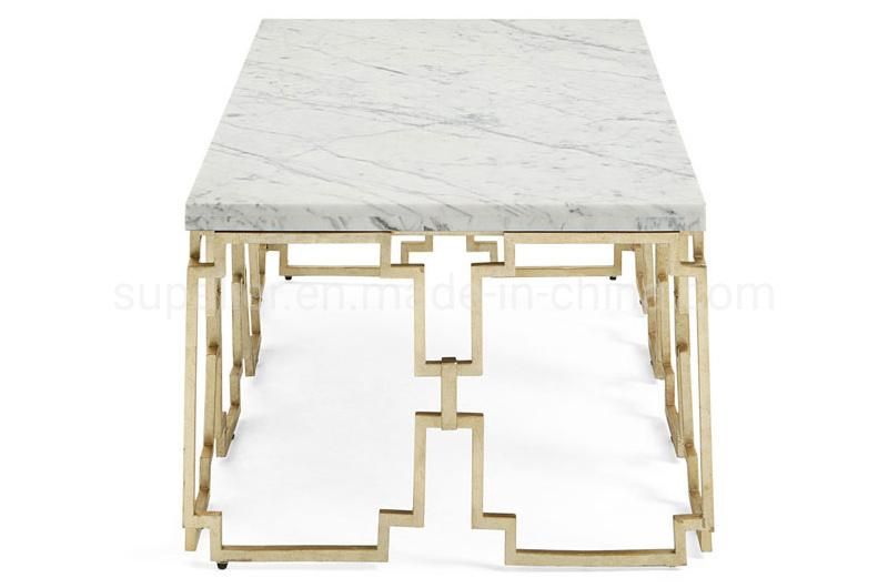 High Quality Modern Faux Marble Coffee Table Gold