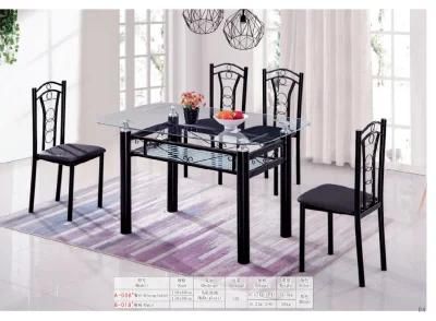 Modern Dining Table and Chair Design Glass Dining Table with Metal