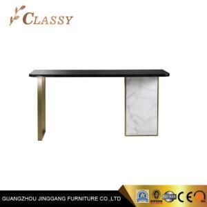 Metal with Marble Panel Foot Console Table for Luxury Hotel