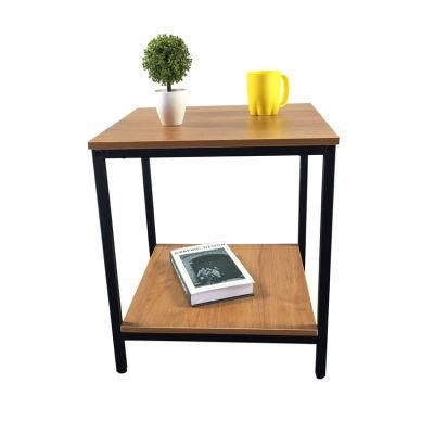 Modern Tea Table End Table Simple Coffee Table with Storage Shelf for Living Room and Office