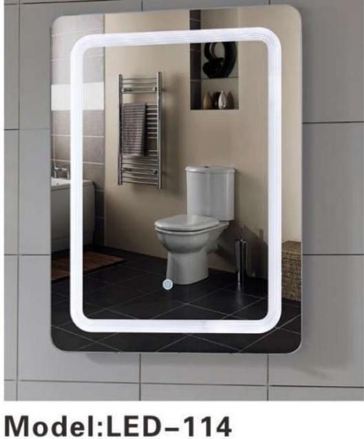 Crystal Frameless Wall Silver Smart LED Glass Bathroom Furniture Mirror