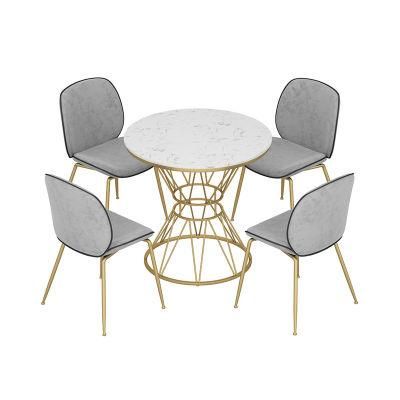 Nordic Home Outdoor Furniture Table Sets Marble Round Dining Table Cafe Dessert Milk Tea Shop Leisure Small Round Table