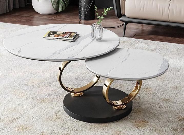 Sintered Stone New Style Hot Sale Swivel Turnable Tea Coffee Table