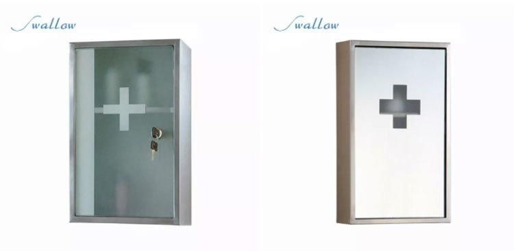 Medicine Cabinet in Glass & Stainless Steel Silver-Coloured