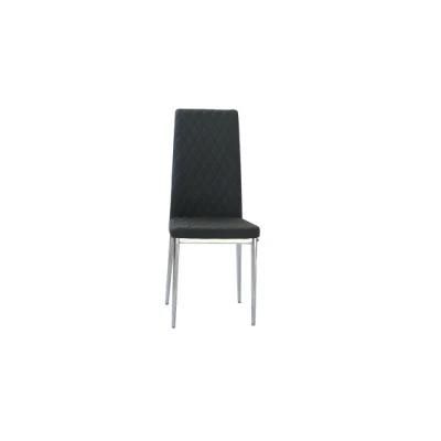 Modern Home Outdoor Furniture Diamond-Type PU Leather Dining Chair with Metal Legs