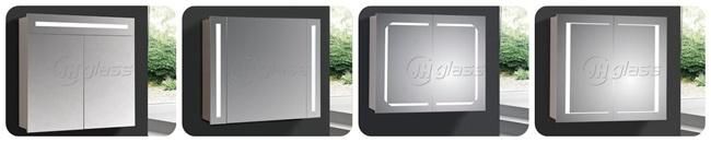 Home Use Wall Mounted Built-in Aluminum Profile LED Mirror Cabinet