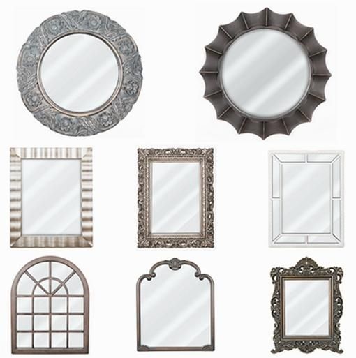 Square Wall-Mounted PS Material Framed Explosion-Proof Bathroom Mirror Vanity Mirror Shaving Mirror Make-up Mirror