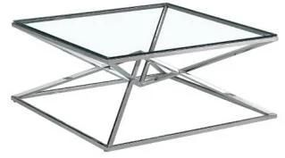 Free Sample Glass Top Stainless Steel Sliver Color Coffee Table/Side Table for Home Banquet Wedding Furniture