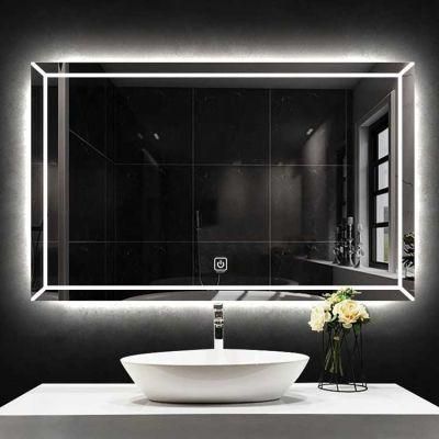 Wholesale Luxury Home Decorative Smart Wash Basin Mirror LED Bathroom Frameless Backlit Wall Glass Vanity Mirror