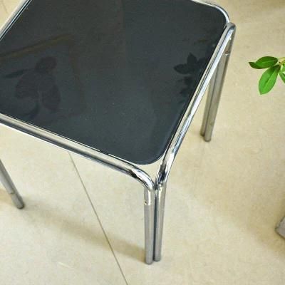 High Quality Wholesale Price Black Tampered Glass Desktop Metal Frame Coffee Table