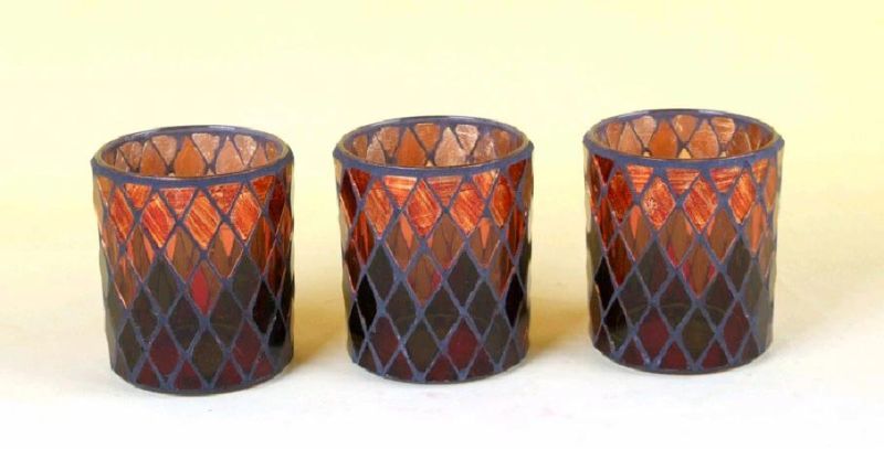 Color Glass Mosaic with Handmade Candle Holders for Wedding Dinner Hom