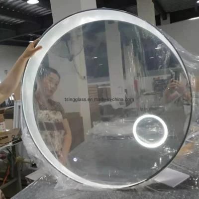 Custom Customized Round Makeup Mirror Sensor Touch Switch Smart Touch 5X Magnifier LED Bathroom Makeup Glass Mirror