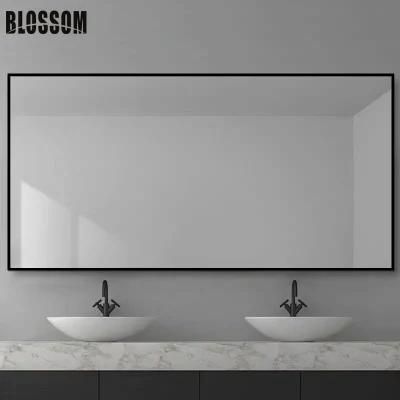 Wholesale Bathroom Wash Basin Wall Glass Rectangle Mirror with Metal Frame