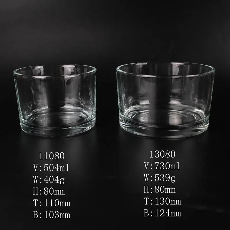 500ml Round Glass Tealight Candle Holder Clear Tea Lights Candle Holders for Wedding Centerpieces Party Decorations Home 11080 Glassware