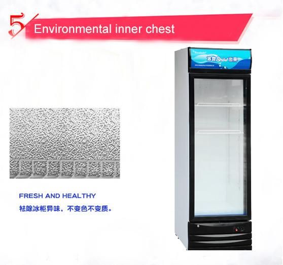 Glass Door Showcase Refrigerator for Beverage and Bears with LED