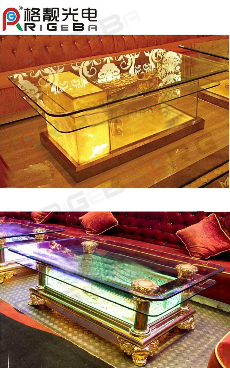 Rigeba High Quality LED Shinning Rechargeable Round Bar Counter Table for Club