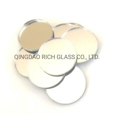Safety Edge 3mm 2mm 1.5mm Small Round Square Glass Mirror for Craft