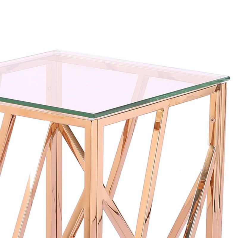 Round Corner Coffee Table Bent Glass Table with Beveled Edge