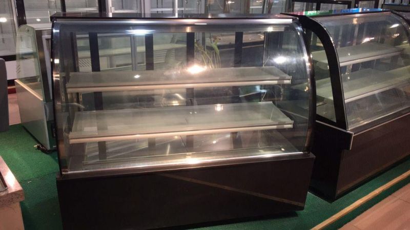Double Layer Glass Door Oval Cake Showcase/Display for Hotel, Bakery Using