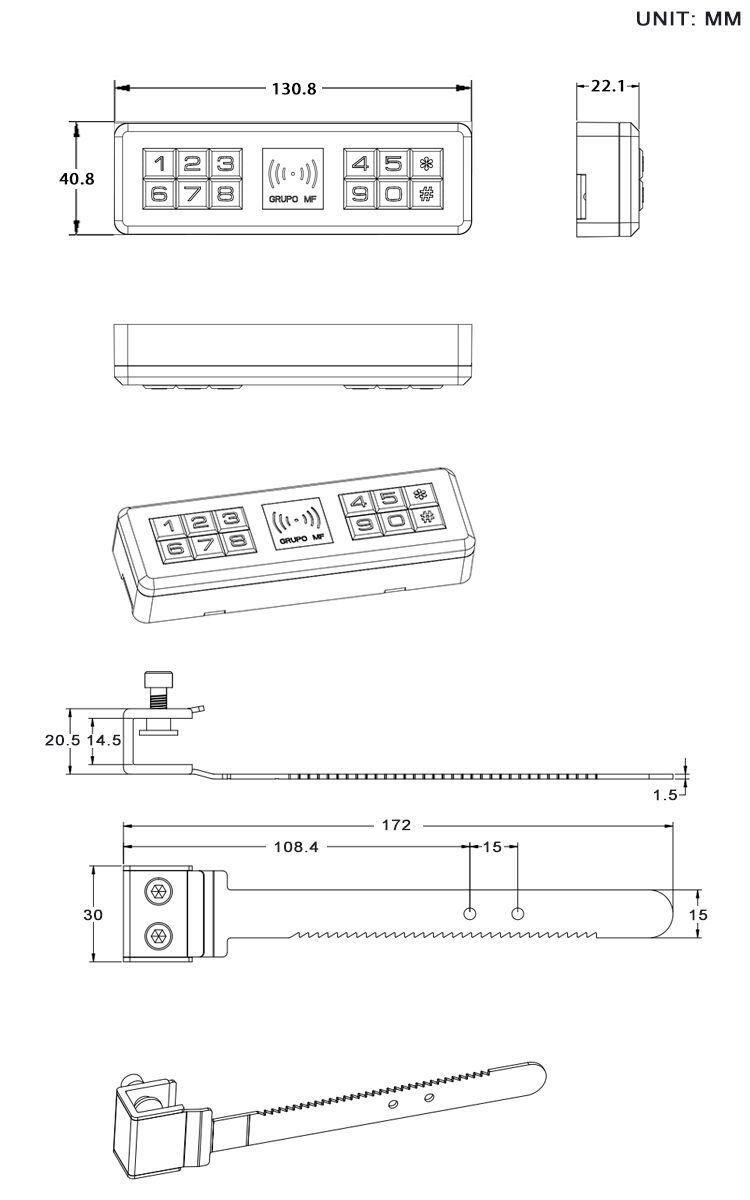 KERONG Electronic RFID Lock for Sliding Glass Cabinet Door Lock