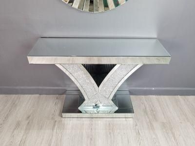 High Quality New Design White Rectangle Mirrored Console Table