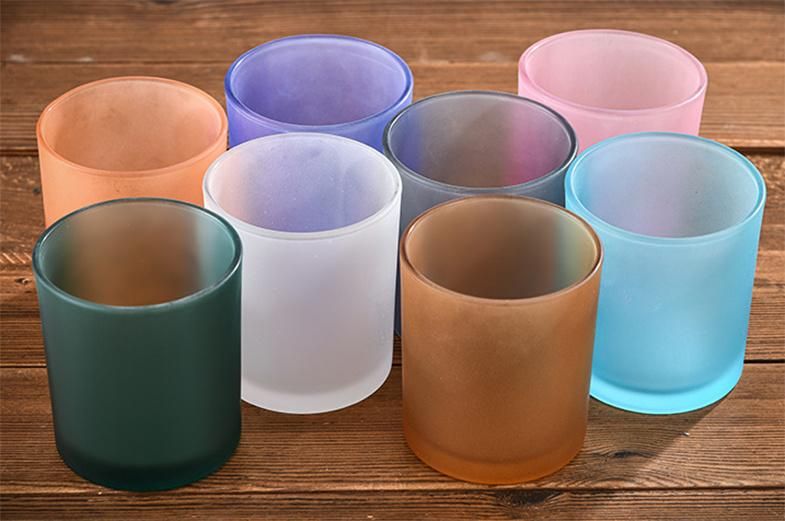 Wholesale Colored Glass Container Candle Jar Glass Candle Holders