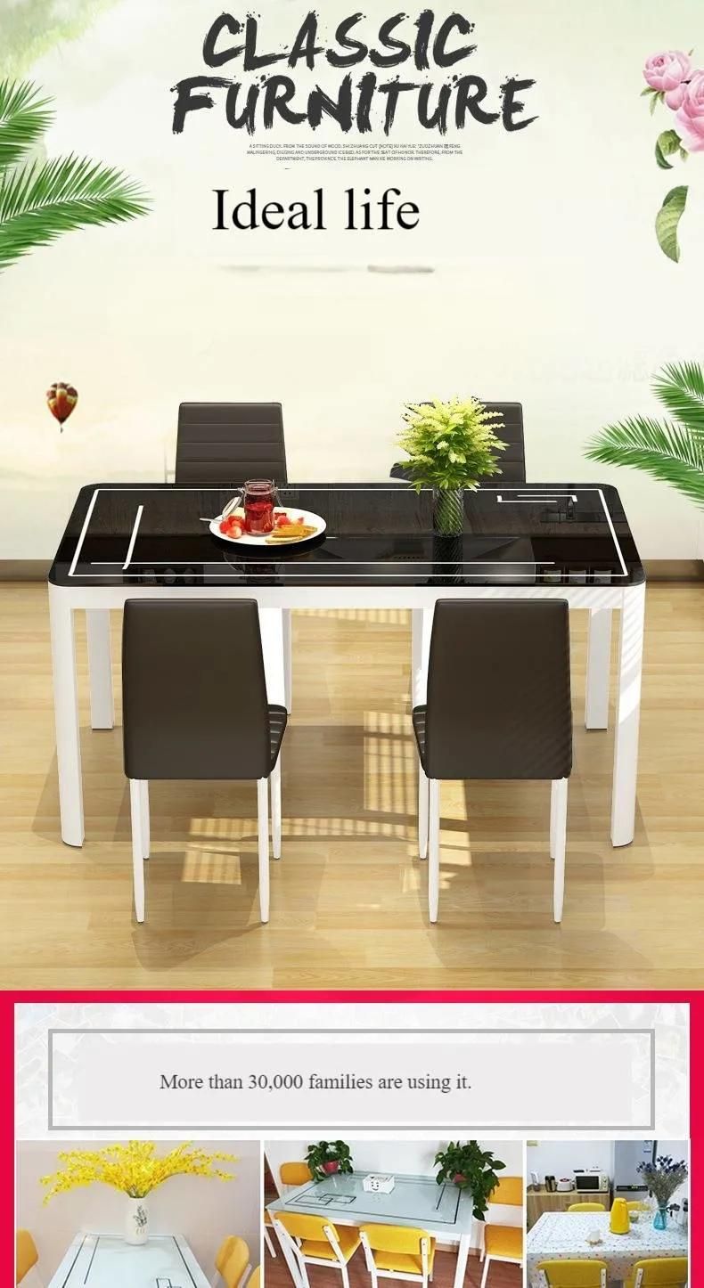 Small Modern Tempered Glass Table with Steel Frame