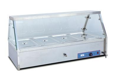 Counter Top Commercial Electric Bain Marie with Glass 4 Pans