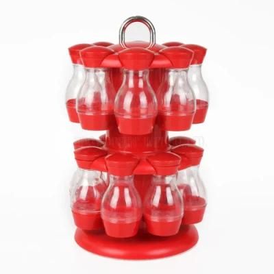 Wholesale Clear Revolving Rotating Carousel Plastic Seasoning Spice Bottle Spice Rack Rotating