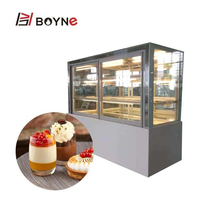 2-10 Degreed Commercial Bakery Shop Sliding Door Cake Chiller Showcase