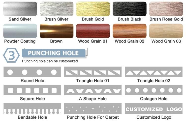 Decorative Furniture Stone Color Aluminum for Floor Ceiling T Molding Steel Tile Stainless Edge Carpet Metal Trim Golden Shinning