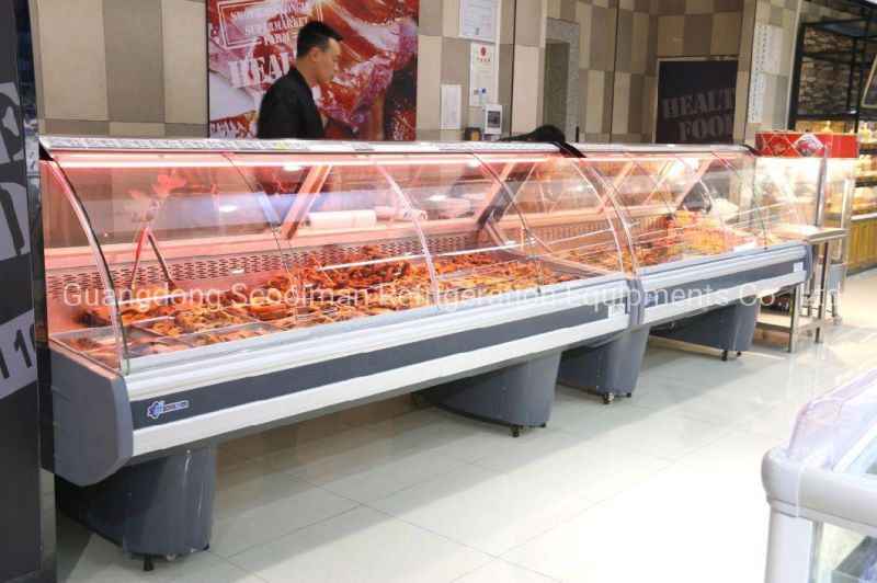 New Design Cheese and Sausage Self Service Refrigerated Showcase with Corner