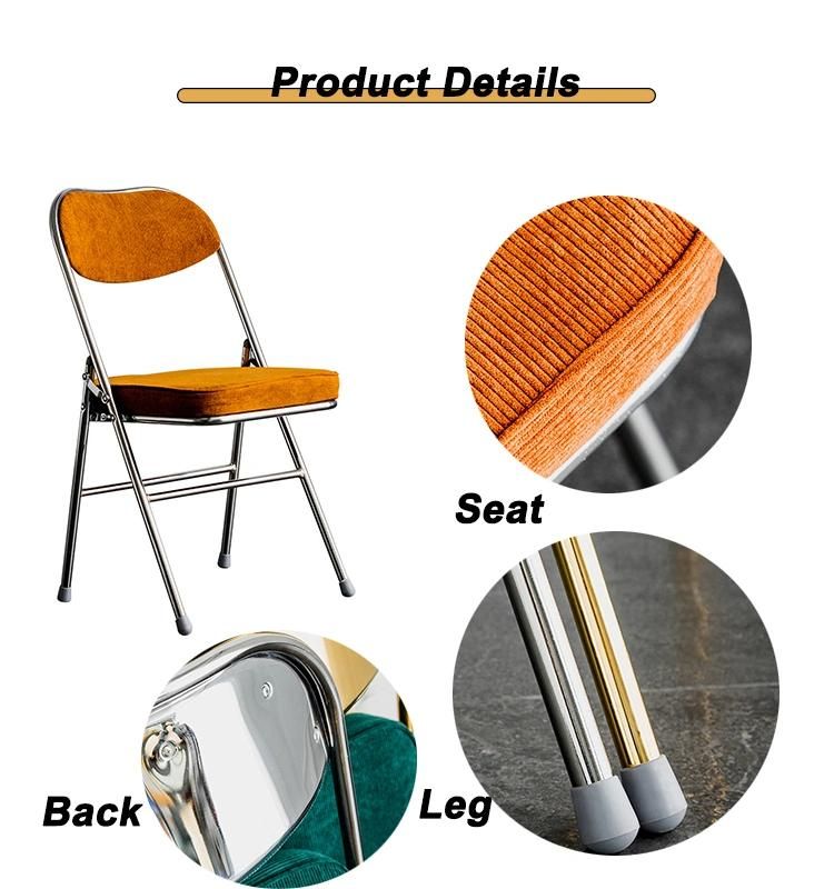 Hot Selling Camping Folding Chair with Soft Cushion Seat for Home Outdoor Furniture