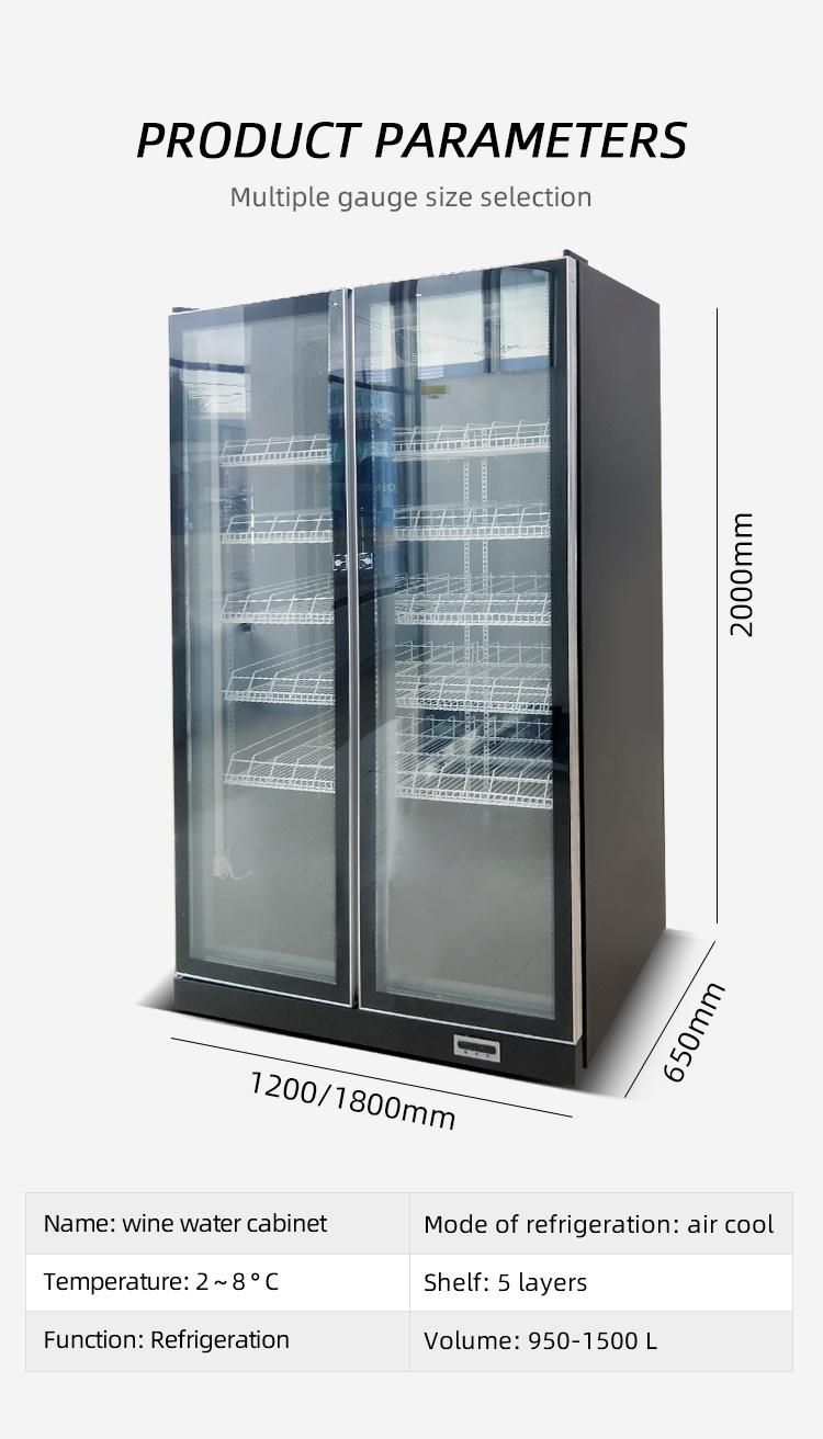 Glass Door Beverage Display Vertical Showcase for Supermarket