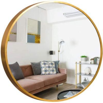 Aluminum Metal Framed Mirror Home Decor Wall Mounted Round LED Bathroom Mirror