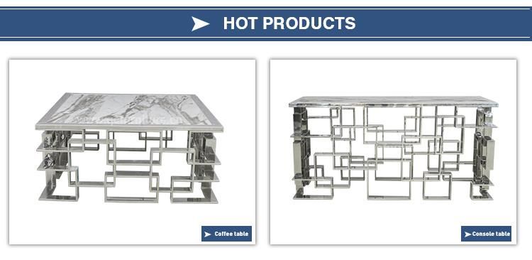 Interior Hotel Decor Hot Sale Steel Console Table with Marble in Living Room and Hotel