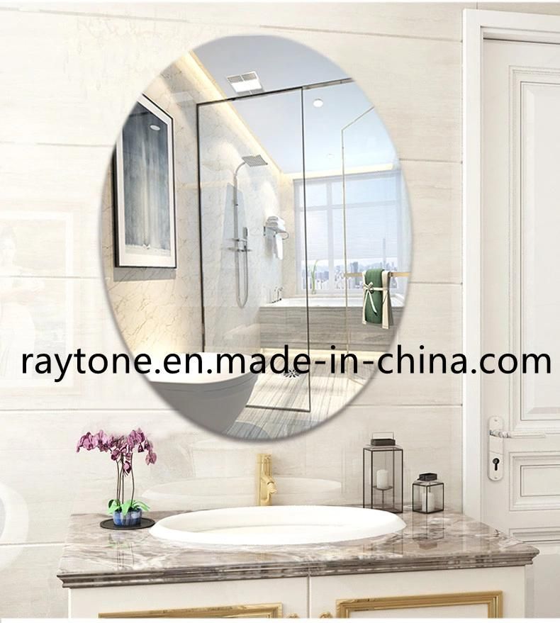 Oval Beveled Polished Frameless Wall Mirror for Bathroom Vanity Bedroom