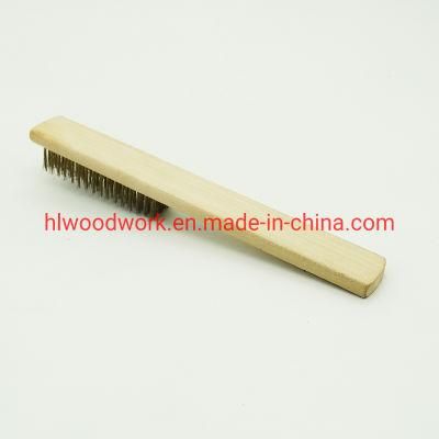 Brass Brush, Soft Brass Bristle Wire Brush, Wire Scratch Brush with Birchwood Handle Natural 17cm