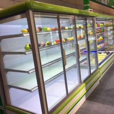 Retail Cabinet Display Commercial Supermarket Dairy Refrigerator with Doors