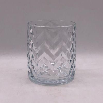 Cylinder Glass Candle Holder with Various Spray Color for Decoration